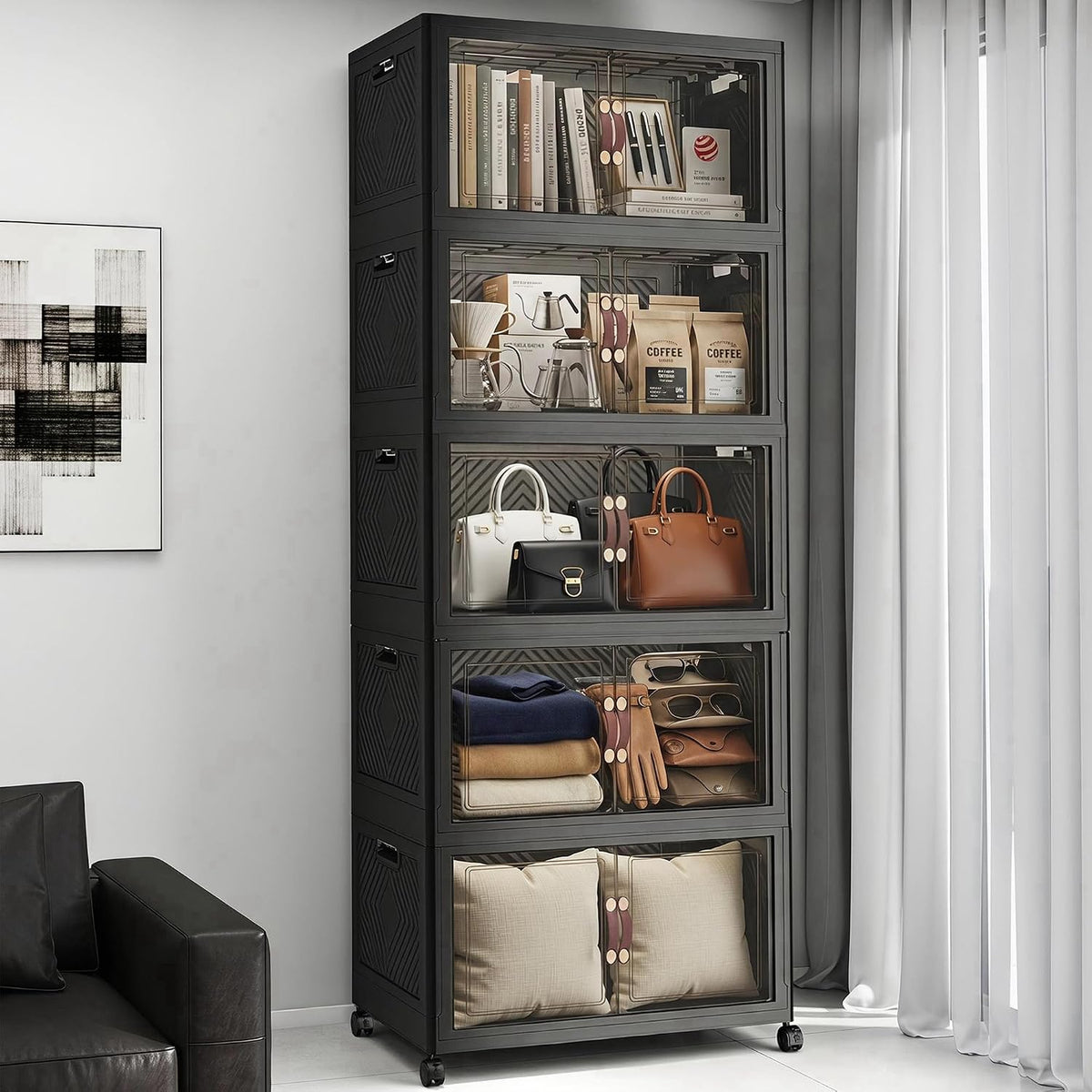 UAMFURI Stackable Storage Bins with Lids, 550QT Lockable Storage Cabinet