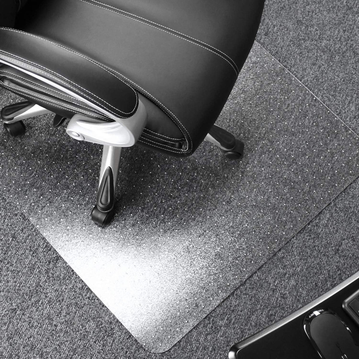 Floortex Polycarbonate Chair Mat 47" x 35" for Low/Medium Pile Carpets, Clear