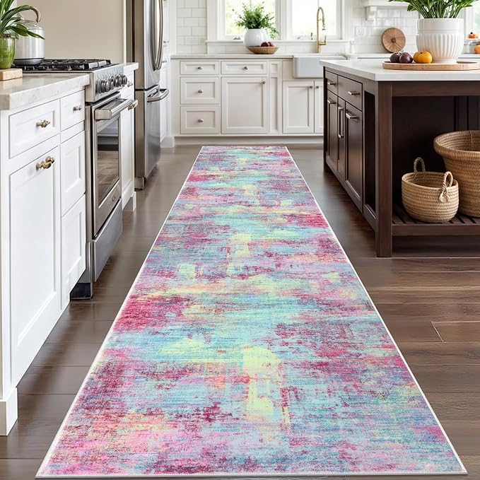 IOHOUZE Abstract Runner Rug 3x12 Ft Washable Runners
