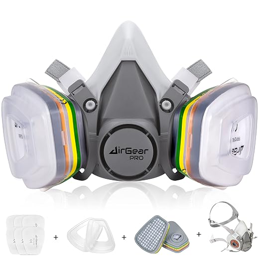 AirGearPro M-500 ABEK1-P2 Reusable Respirator Mask | Anti-Dust Gas mask Ideal