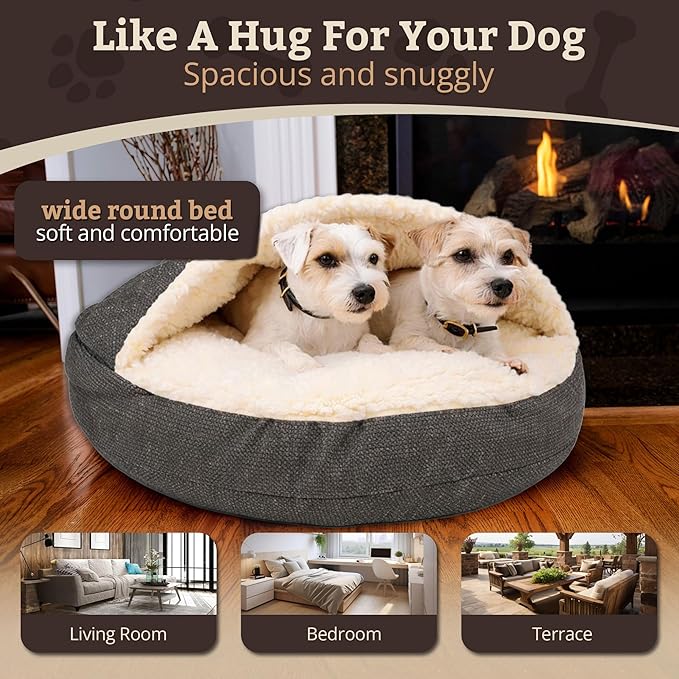 Snoozer Luxury Microsuede Cozy Cave Pet Bed, Show Dog Collection, Small, Merlin Pewter