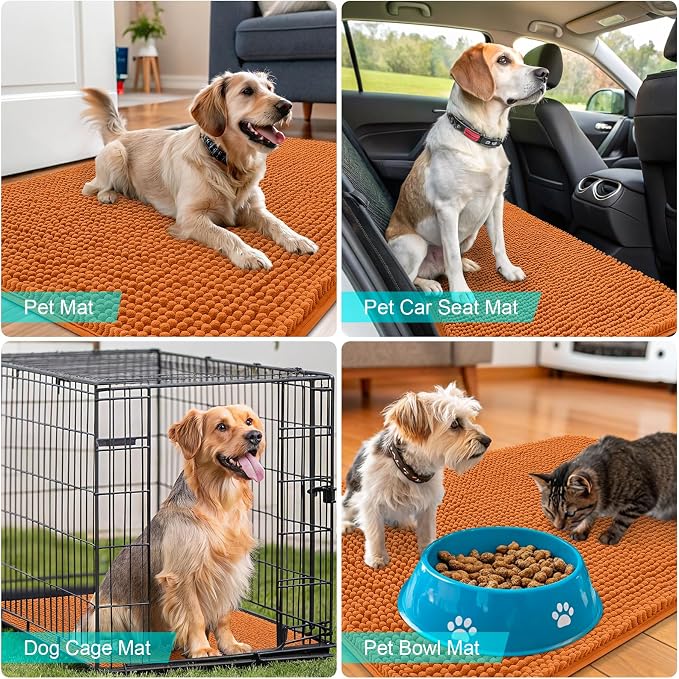 OLANLY Dog Door Mat for Muddy Paws 32x20, Absorbs Moisture and Dirt, Absorbent