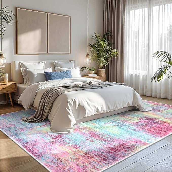 IOHOUZE Abstract Area Rugs 8x10 Ft Washable Large Rugs