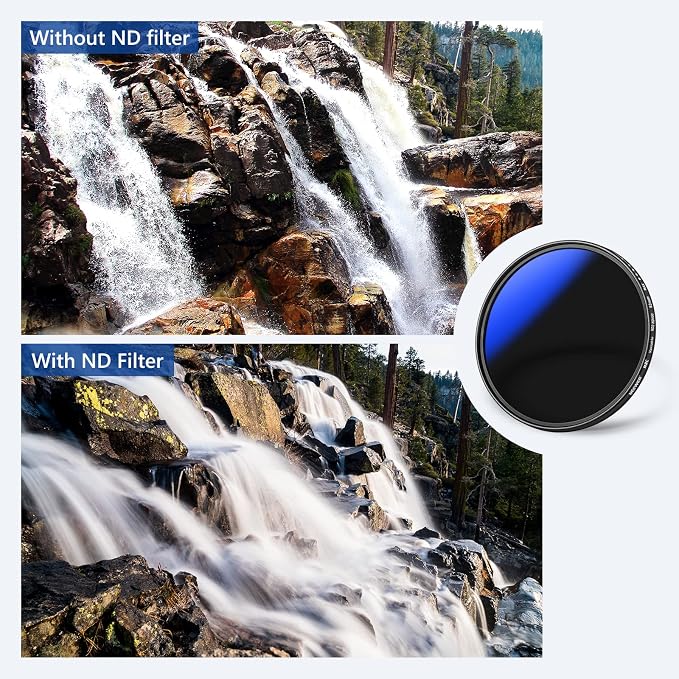 NEEWER 82mm Variable ND Filter ND2-ND400, Neutral Density Filter, Water and