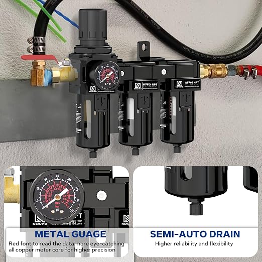 NEWPO 1/2" 3 Stage Air Drying System, Air Dryer