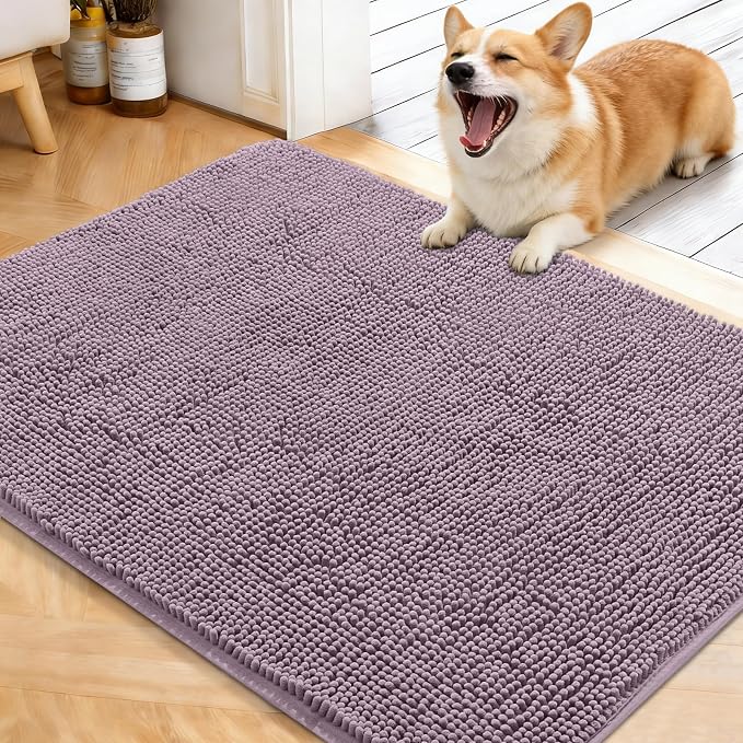 OLANLY Dog Door Mat for Muddy Paws 40x32, Absorbs Moisture and Dirt, Absorbent