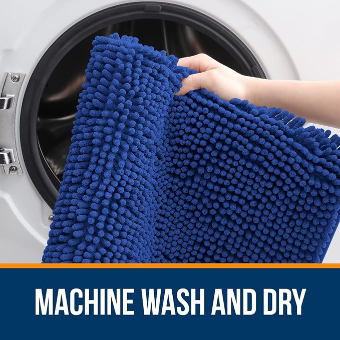 OLANLY Large Bathroom Rugs 45x27, Extra Soft Absorbent Chenille Bath Rugs