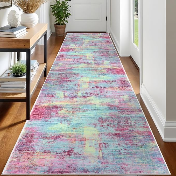IOHOUZE Abstract Runner Rug 3x12 Ft Washable Runners