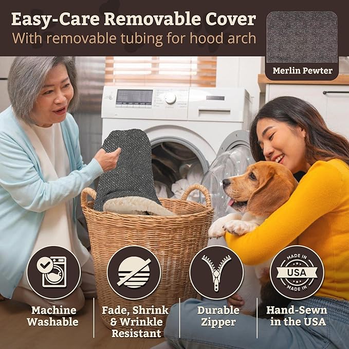 Snoozer Luxury Cozy Cave Pet Bed, Showdog Collection, Extra Large – Merlin Pewter