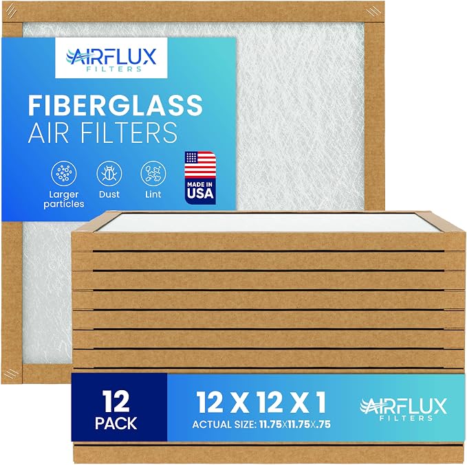 Fiberglass Air Filter -12x12x1Air Filter 12 Pack