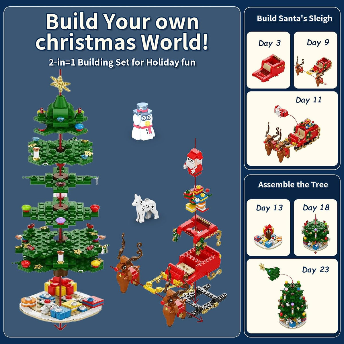 Christmas Tree Building Blocks Advent Calendar 2026, 24 Days Countdown Set
