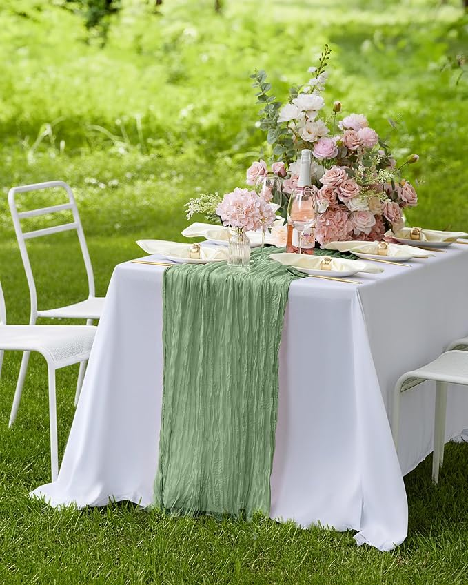 Pureegg 3-Pack Cheese Cloths Table Runner, Baby Shower, Wedding and Farmhouse