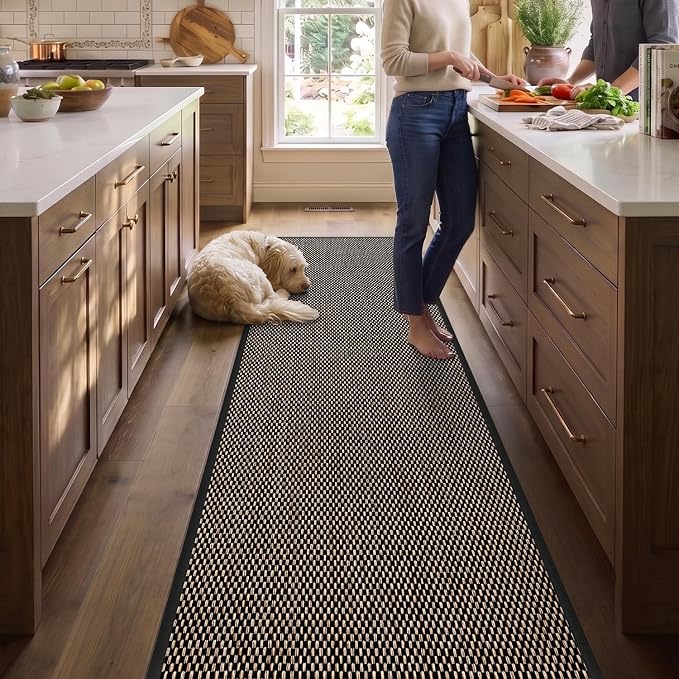 DEX Hallway Runner Rug 2x6, Non Slip Rubber Backing Inside Entryway Carpet