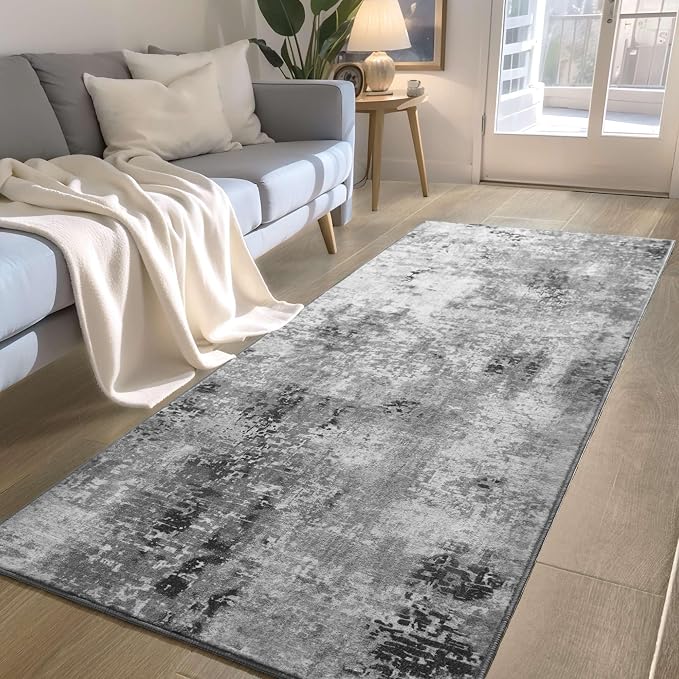 Ompaa 2x6 Rug Runners for Hallways Kitchen Runner Rug Non Slip Washable Grey