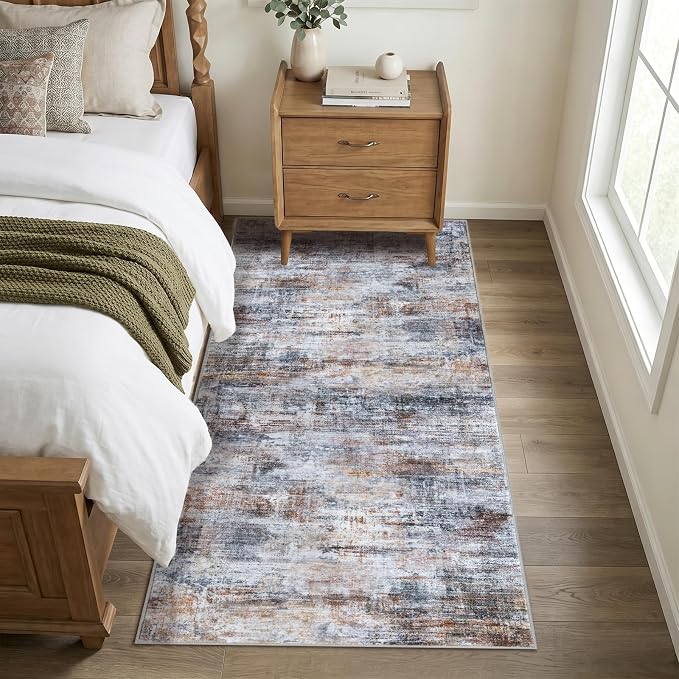 IOHOUZE Abstract Runner Rug 3x7 Ft Washable Runners