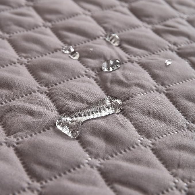 GIBZ Water Resistant Dog Bed Blanket Cover Large Anti Slip Pet Furniture Protector Washable Cat Quilted Mat for Couch, Grey, 210x260cm