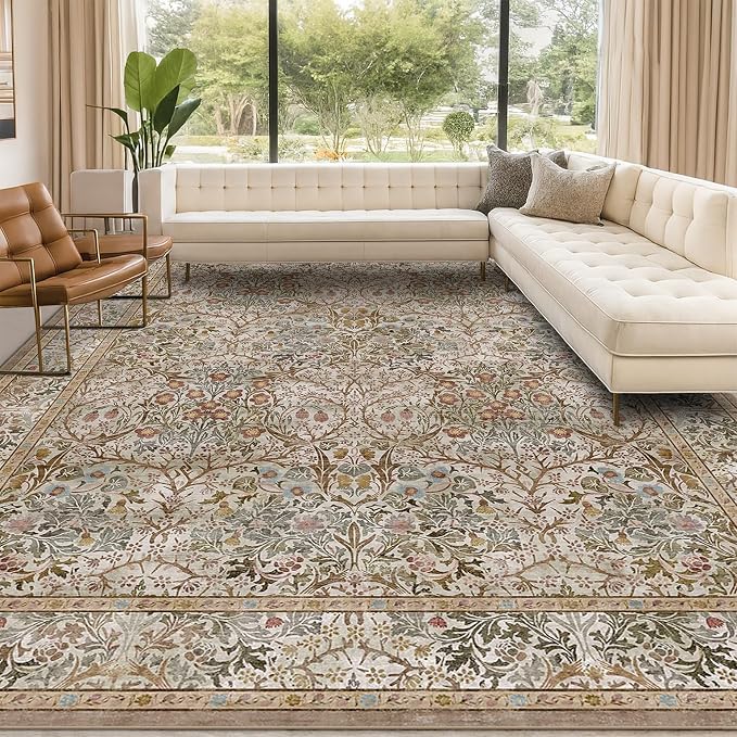 Washable 8x12 Large Living Room Area Rug