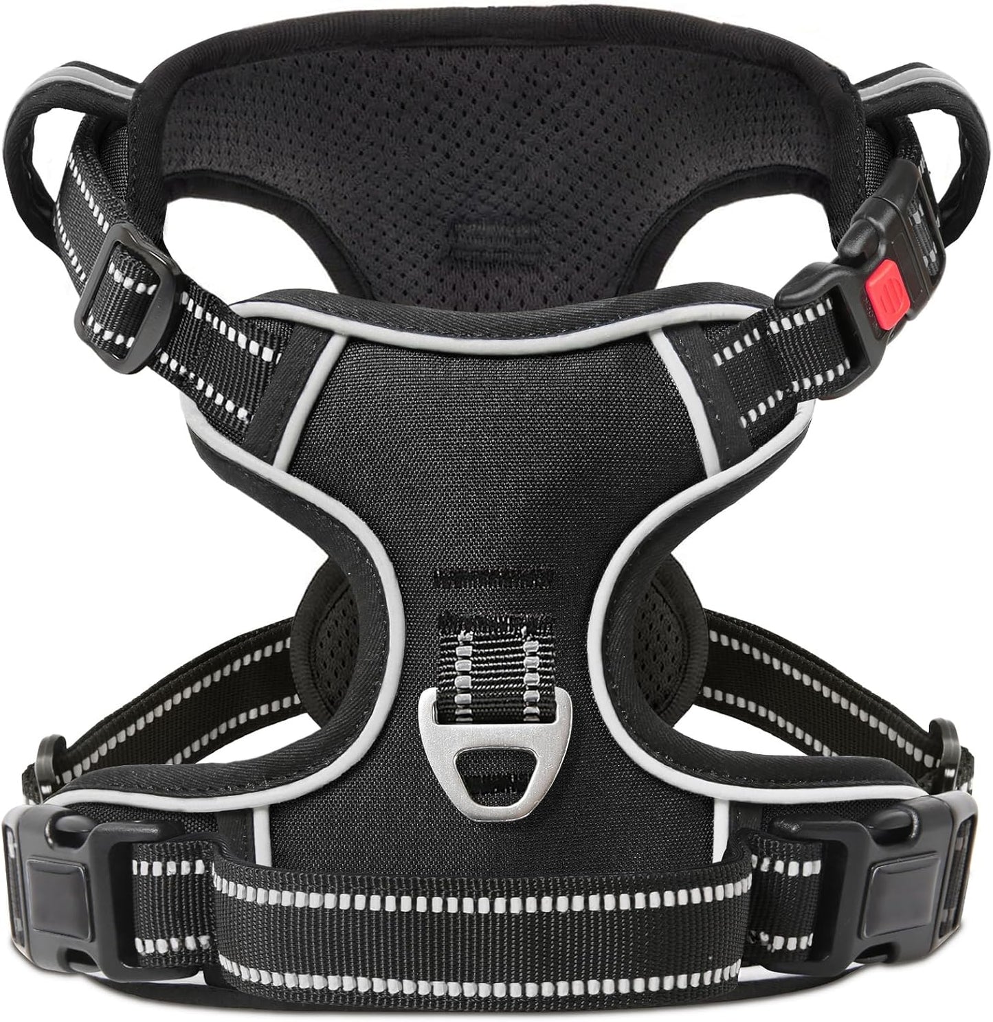 Timos Dog Harness, No-Pull Pet Harness with 2 Leash Clips, 3 Snap Buckles Adjustable Soft Padded Dog Vest, Reflective No-Choke Pet Oxford Vest with Easy Control Handle for Small Medium Large Dogs