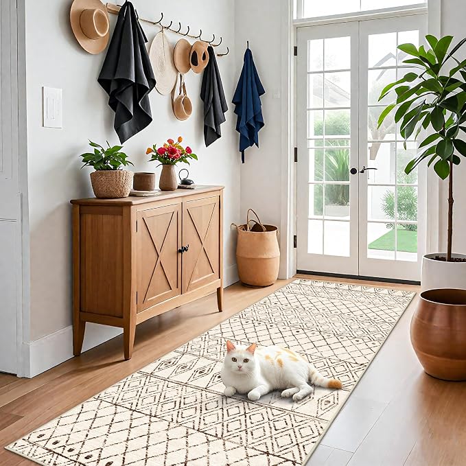 4x8 Rug Runner Machine Washable: Moroccan Hallway Runners
