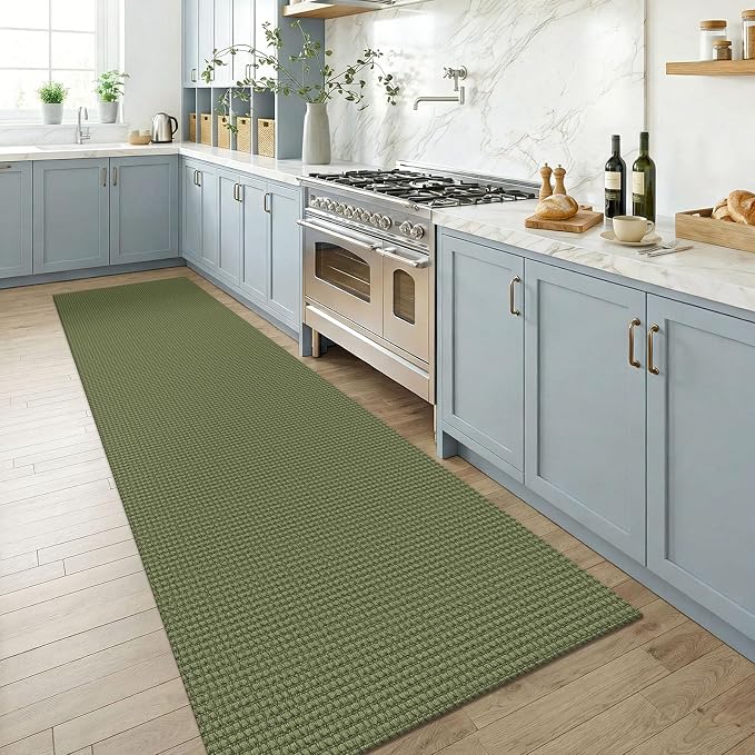 KOZYFLY Cotton Runners for Hallway 3x8, Wide Washable Runner Rug, Woven Non