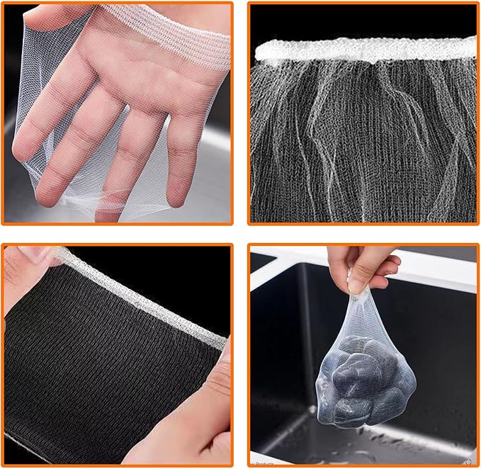 Pine & Linen 200pcs Disposable Mesh Sink Strainers Bags and Storage Box