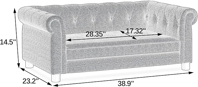 Dog Couch for Large Dogs, Elevated Durable Pet Sofa Bed, 24" W Comfortable Modern and Stylish Dog Sofa Couch with Dry Cleanable Fabric, Furniture for Medium & Large Breed (Brown)