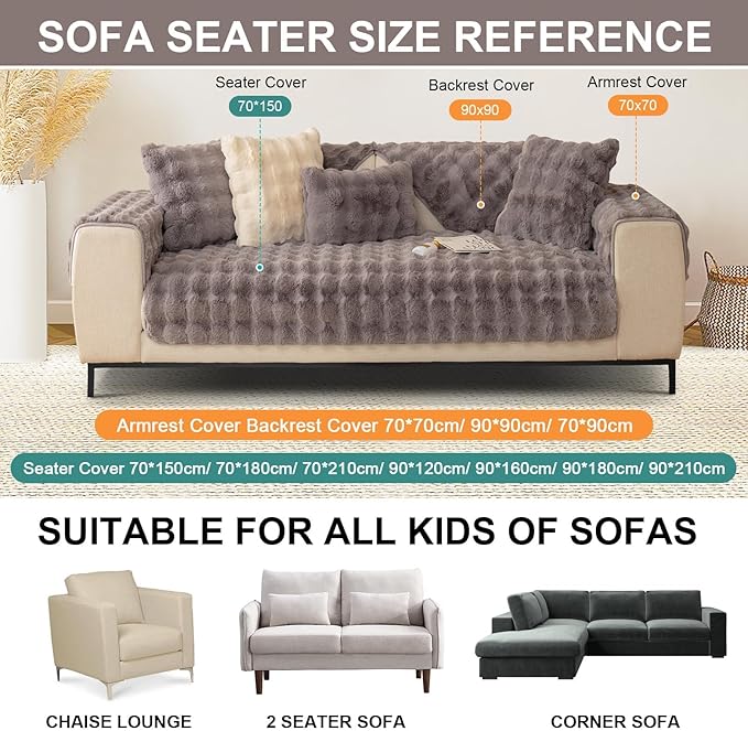 Couch Covers For Dogs,Funny Fuzzy Pet Couch Cover,Plush Solid Colour Non-Slip Couch Cover,Big Dog Bed Blanket, Washable Soft Plush Throw Protector For Bed Couch Car Sofa (27.56x59.06in, Dark Grey)
