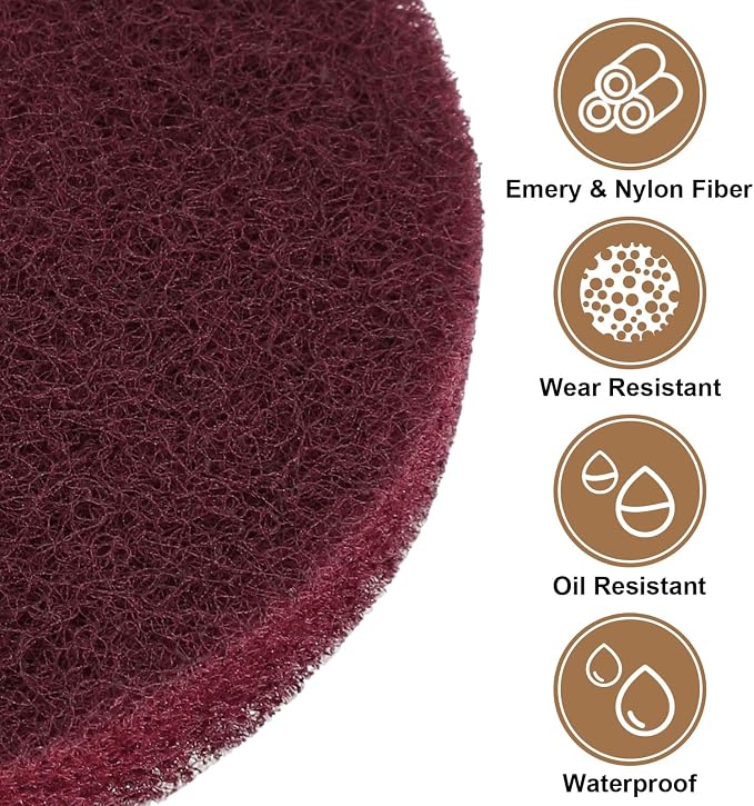 HARFINGTON 24pcs Scrubber Scouring Pads 400 Grits 4 Inch Drill Power Brush Hoop