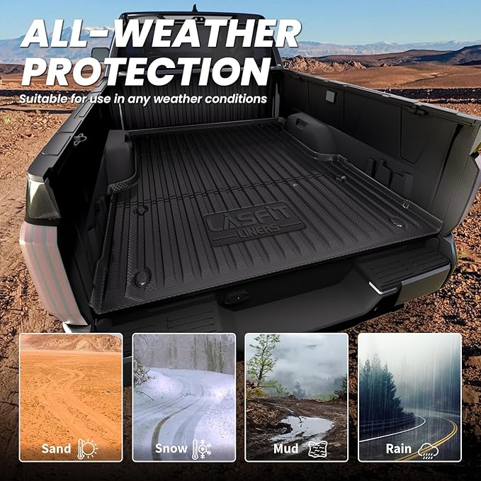 LASFIT Bed Mat for Toyota Tundra 2022-2026 5.5FT/5.5' Truck Bed, All Weather 5.5 FT Bed Liner for Toyota Tundra 2026 2025 2024 2023 2022 Accessories TPE Trunk Mat Cargo Mat (Not Fit Drop-in Liners)