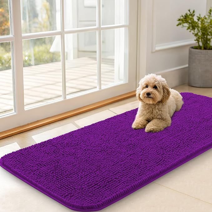 OLANLY Dog Door Mat for Muddy Paws 47x20, Absorbs Moisture and Dirt, Absorbent