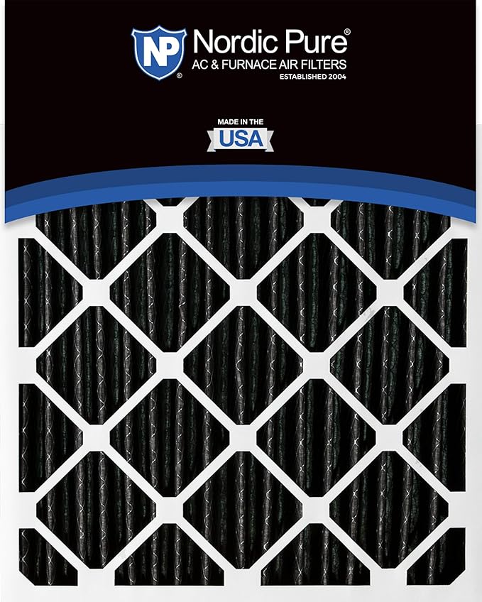 Nordic Pure 20x20x4 Pleated Plus Carbon Air Filters MERV 8 2 Pack