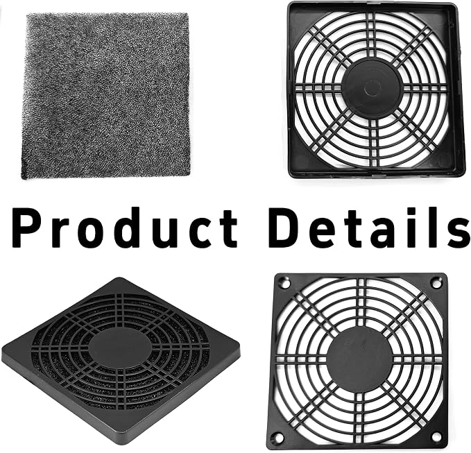 4Pcs 120mm Cooling Fan Filter, Plastic Dustproof Mesh Cover