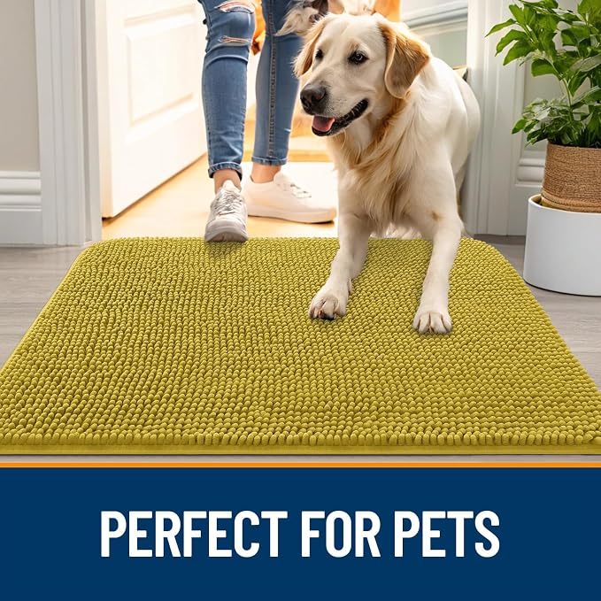 OLANLY Dog Door Mat for Muddy Paws 24x16, Absorbs Moisture and Dirt, Absorbent