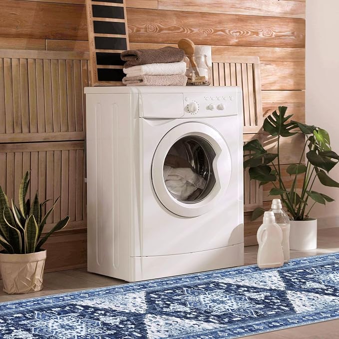 Yamaziot Washable Runner Rug, 2x8 Non-Slip Boho Vintage Hallway Rug Runner