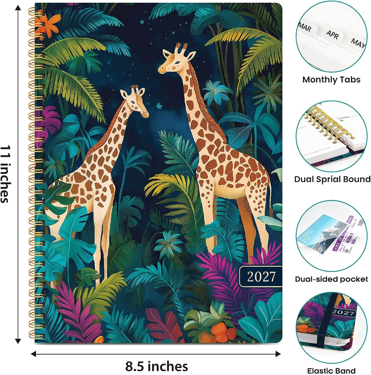 2027 Planner 8.5" x 11", Weekly & Monthly Calendar Book, Jan-Dec 2027