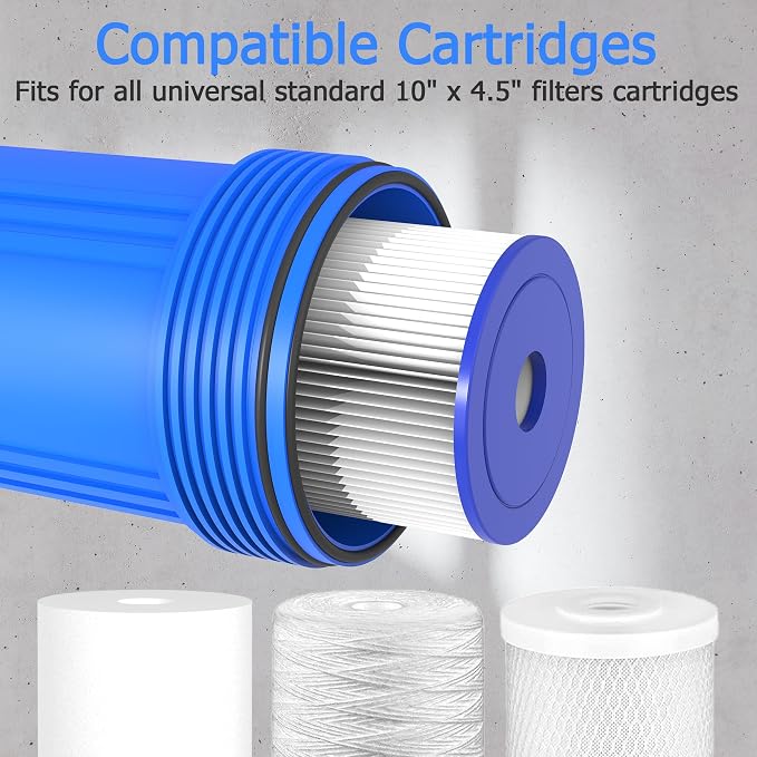 WHB10 Whole House Water Filter Housing, Fit 10"x4.5" Sediment etc Filters