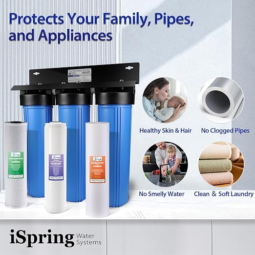 iSpring Anti-Scale Whole House Water Filter System w/Sediment, Polyphosphate