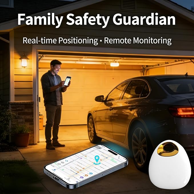 GPS Pet Tracker with Apple Find My Network, Android Compatibility, Real-Time Location Tracking, Water-Resistant (DINGWEIQI03)