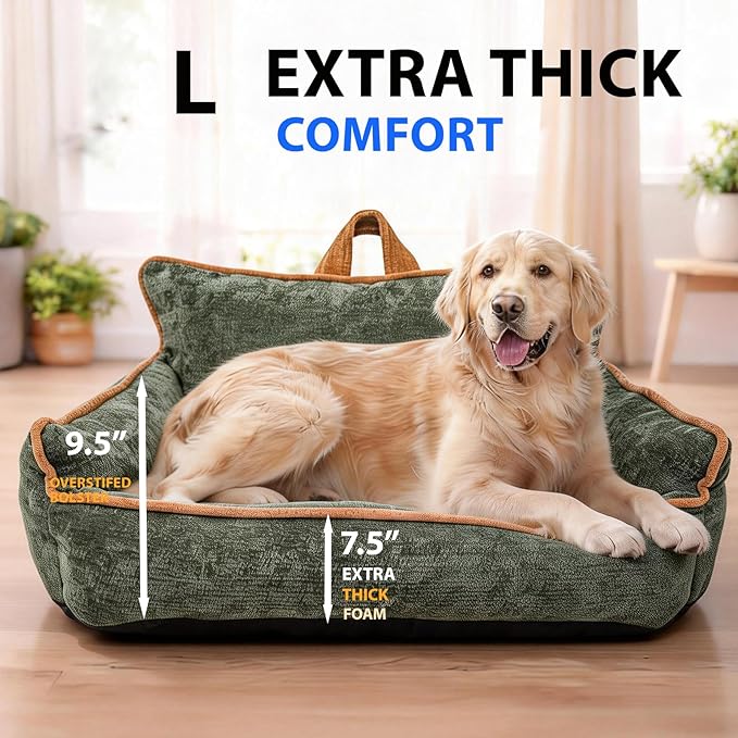 Orthopedic Dog Bed,Large Dog Bed,Memory Foam Washable Dog beds,Medium & Large Dogs,Waterproof,L(30"x24"x14")