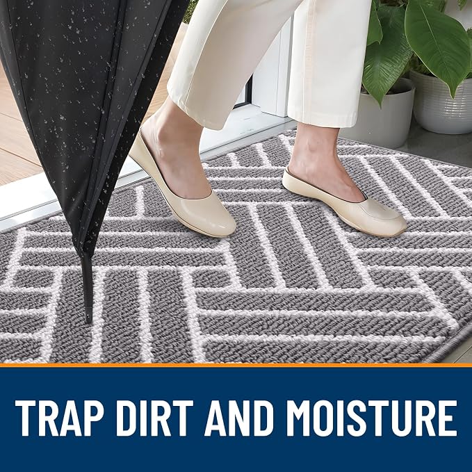 OLANLY Indoor Door Mat, 32x20 Inch, Dirt Resistant and Absorbent, Non-Slip
