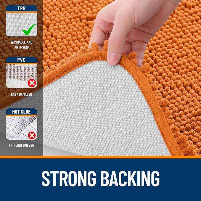 OLANLY Large Bathroom Rugs 40x24, Extra Soft Absorbent Chenille Bath Rugs