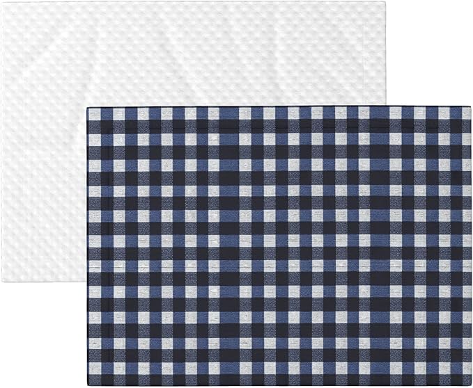 Waterproof Dog Blanket Soft Pet Blanket for Puppy Cat, Fleece Cat Throw Blankets for Furniture Bed Couch Sofa Reversible - Navy Blue Gingham 3