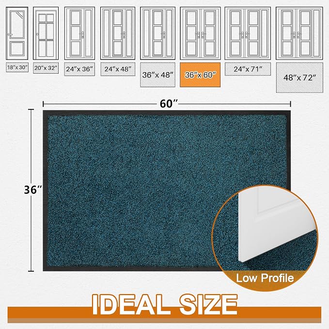 Mibao Front Door Mat Indoor Entrance, Dirt Trapper Welcome Mat