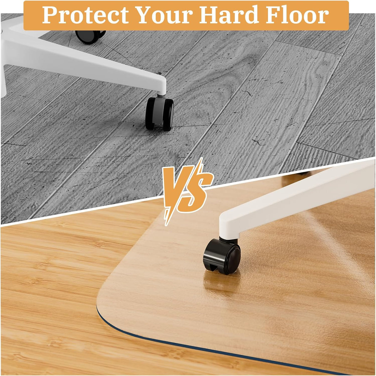 Office Chair Mat for Hardwood Floor, 36" x 48" Clear Plastic