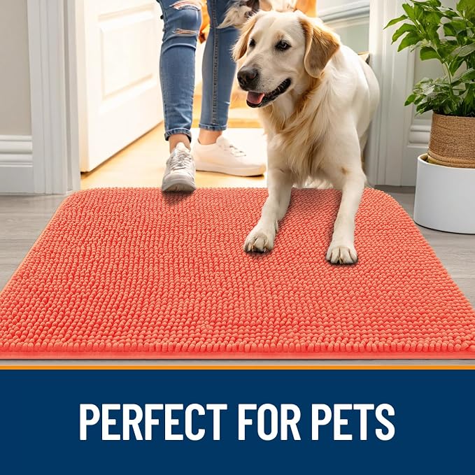 OLANLY Dog Door Mat for Muddy Paws 24x16, Absorbs Moisture and Dirt, Absorbent