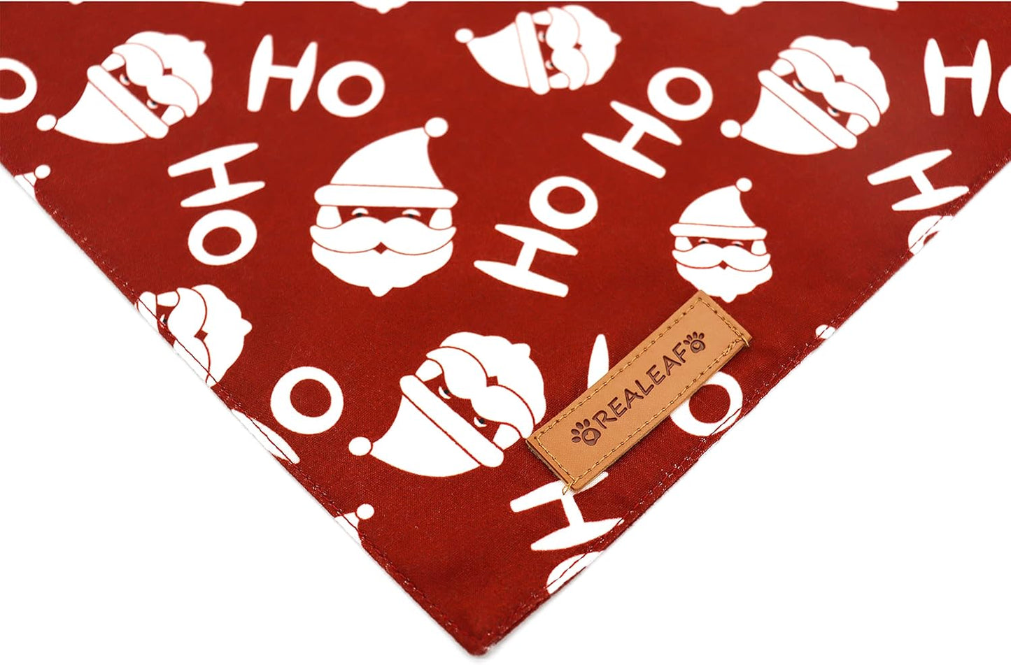Realeaf Christmas Dog Bandanas 2 Pack, Christmas Tree and Santa Claus Dog Scarf for Boy and Girl, Premium Durable Fabric, Holiday Bandana for Small Medium Large and Extra Large Dogs (X-Large)