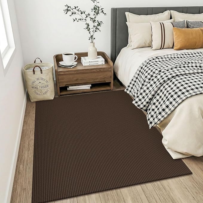 KOZYFLY Washable 4x5 Entry Woven Area Rug, Braided Throw Rugs