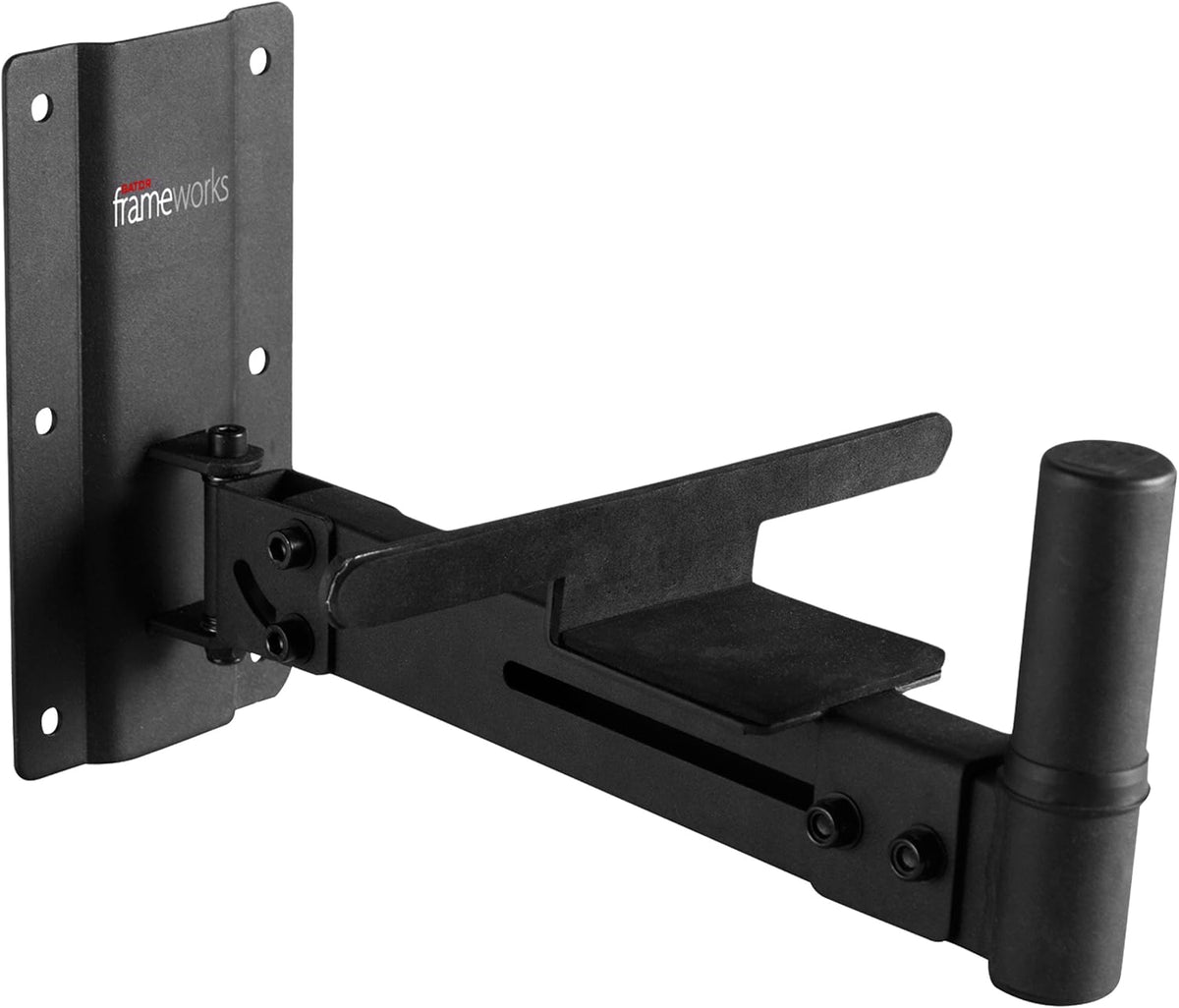 Gator Frameworks Adjustable Studio Speaker Wall Mount, Fits Both 38mm & 35mm Speaker Mounts – 100lb Weight Capactiy, Black Finish (GFW-SPK-WM100)