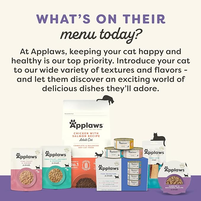 Applaws Natural Wet Kitten Food in Broth, Limited Ingredient, No Additives, Kitten Food Variety Pack in Broth (6 x 2.47oz Cans)