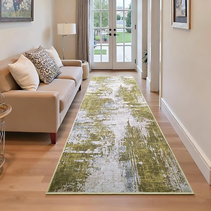 2x6 Sage Green Rug Runners for Hallways Kitchen Runner Rug Non Slip Washable